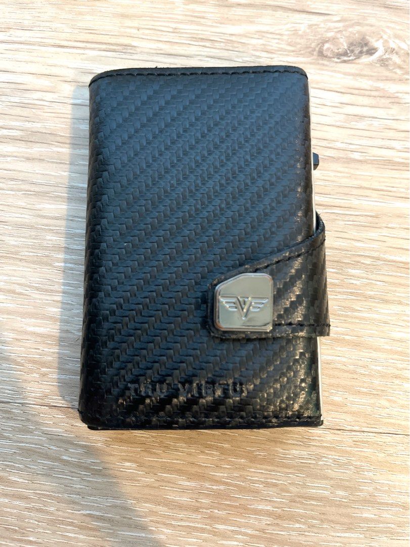 Card Holder Wallet Tru Virtu® Ultra Slim Wallet Carbon Kartenetui I Kreditkartenetui I Kartenetui RFID NFC Schutz I Kartenetui Aus Echtem Italienischen Leder I VIRTU Aluminium