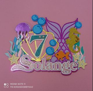 Under the Sea Cake Topper Design Mermaid Starfish Shell Seahorse Jellyfish Made to Order Layered Cake Toppers