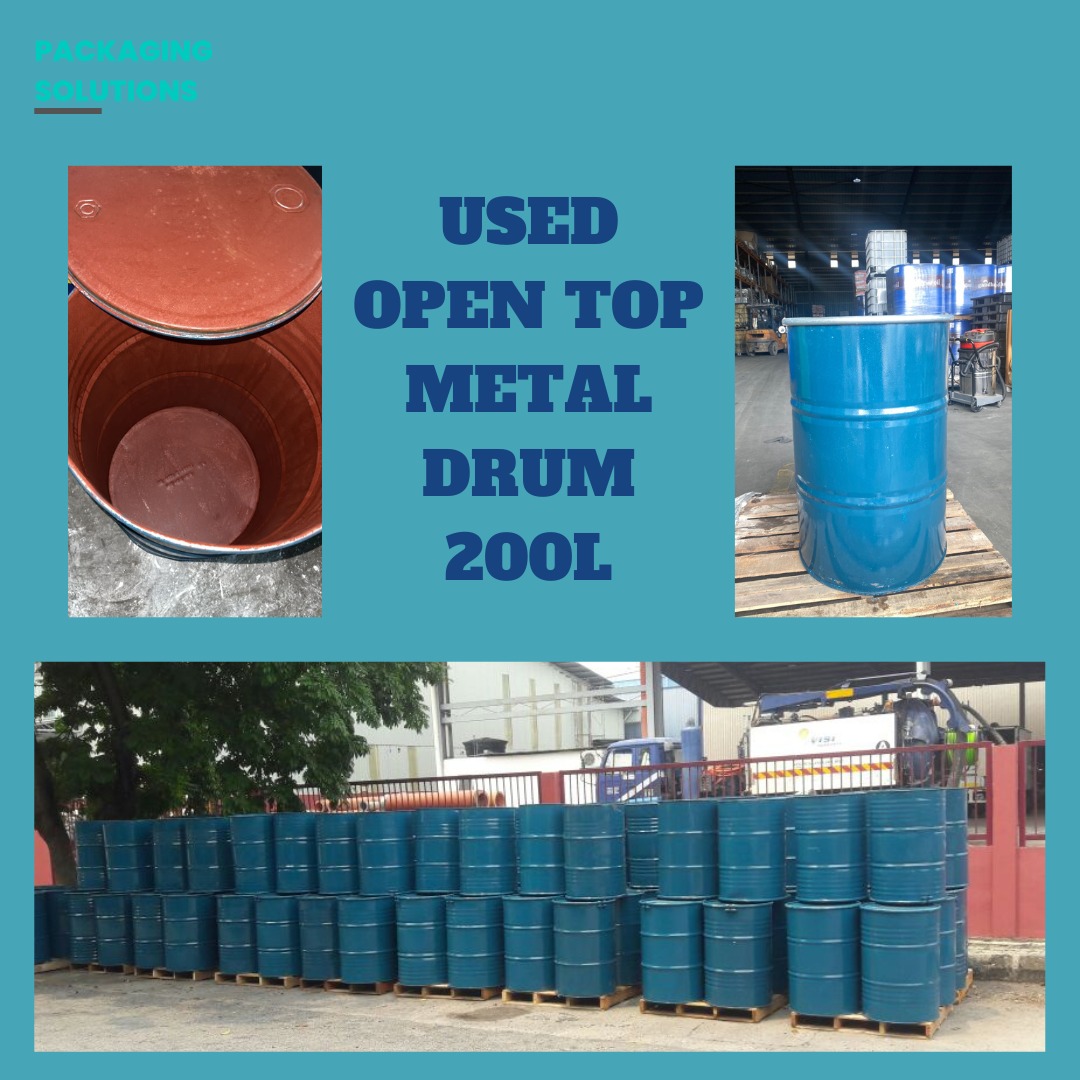 USED OPEN TOP METAL DRUM 200L, Everything Else, Others on Carousell