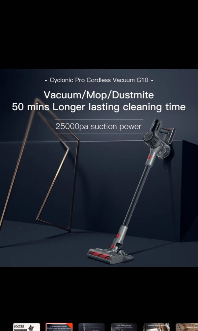 Vacuum cleaner morse cordless vacuum g10, TV & Home Appliances, Vacuum