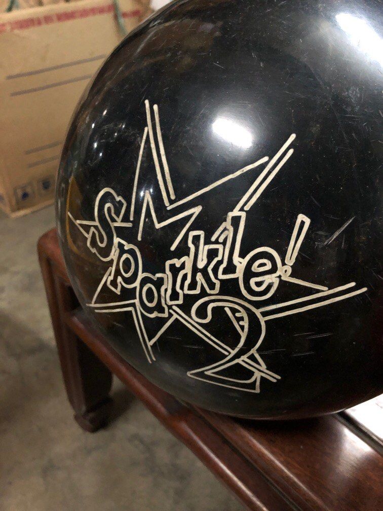 Vintage bowling balls Sparkle 2 Manhattan Rubber set, Sports Equipment