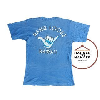 Vintage Hang loose Hawaii second original NOT kaos rainbow crazy shirt poly tees