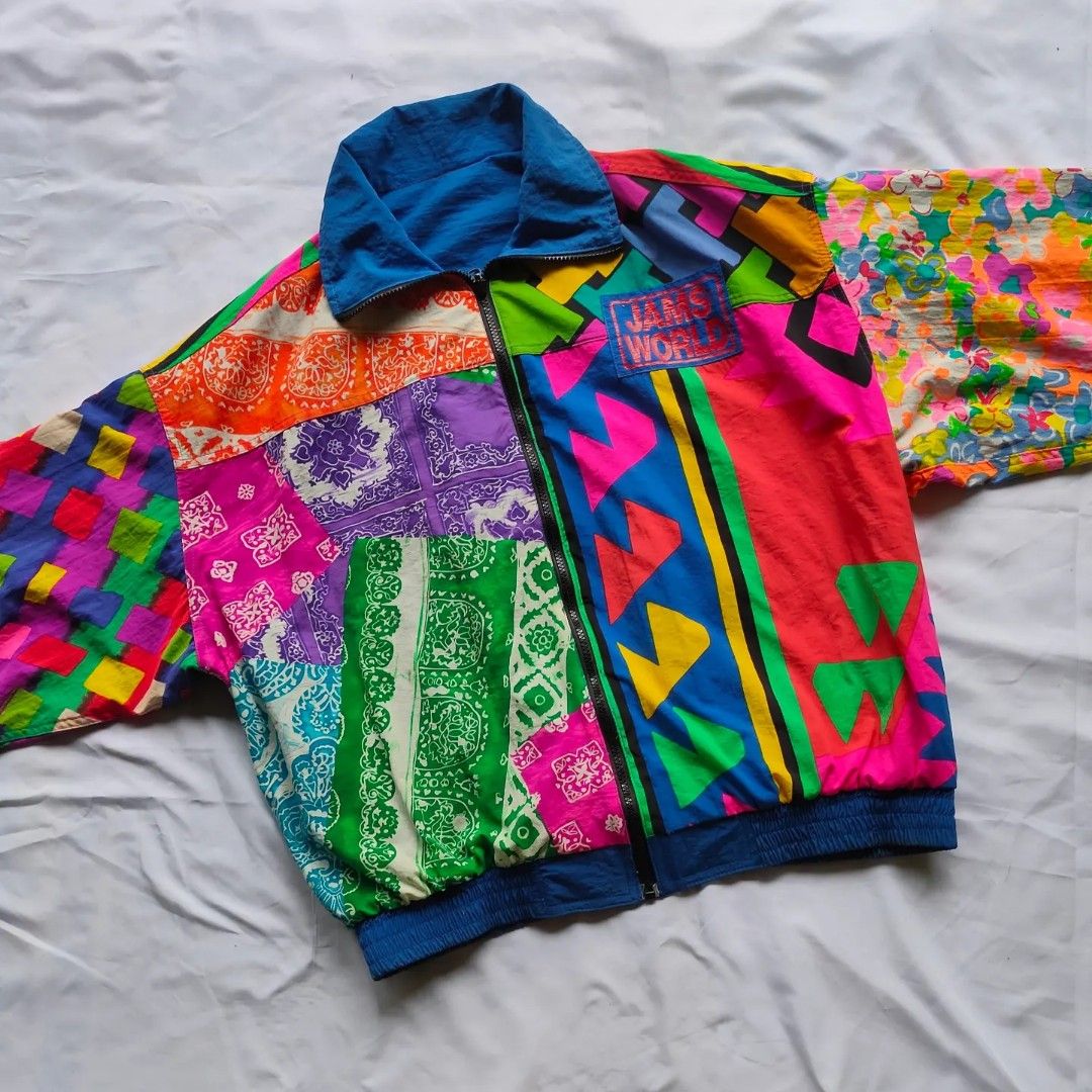 VINTAGE JACKET JAMS WORLD REVERSIBLE, Fesyen Pria, Pakaian , Baju