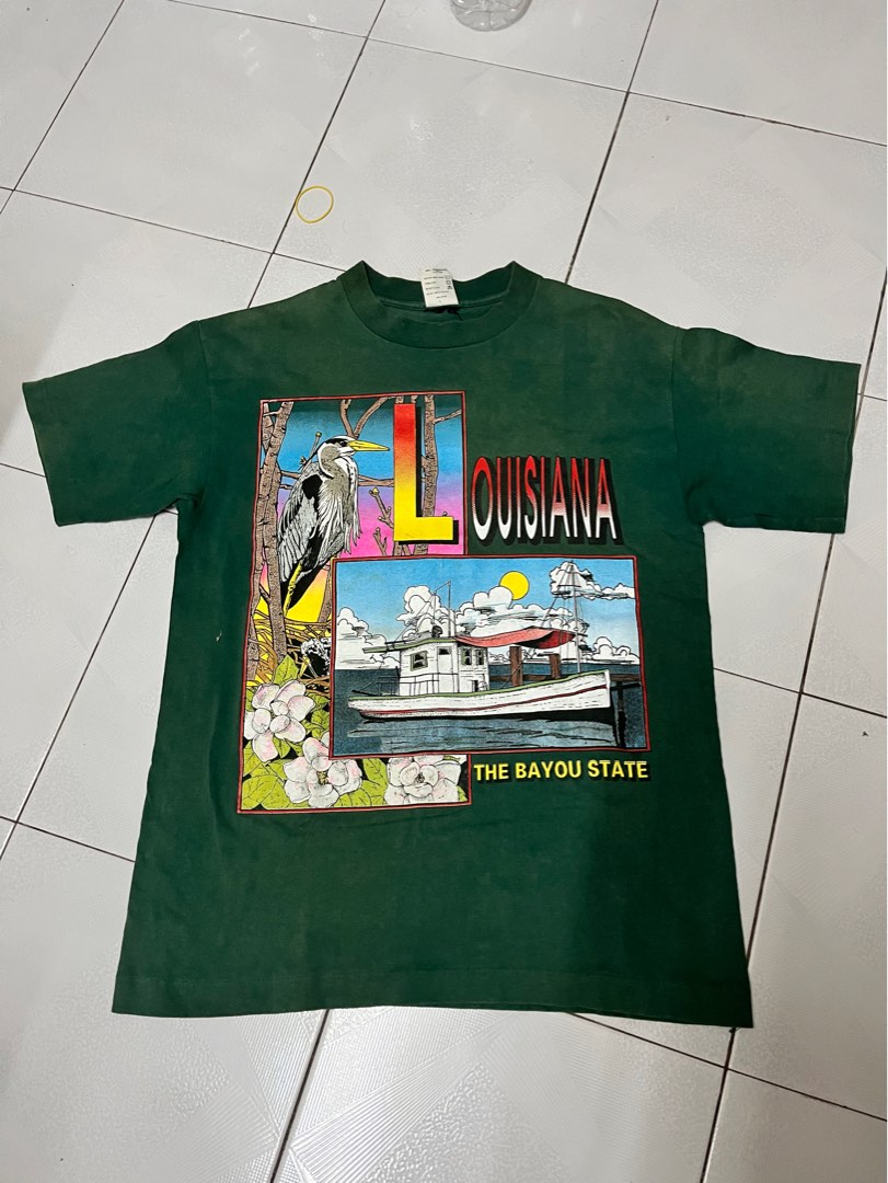VINTAGE LOUISIANA THE BAYOU STATE, Men's Fashion, Tops & Sets, Tshirts