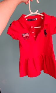 Well used : Red RL dress toddler size 12 (1 year old)