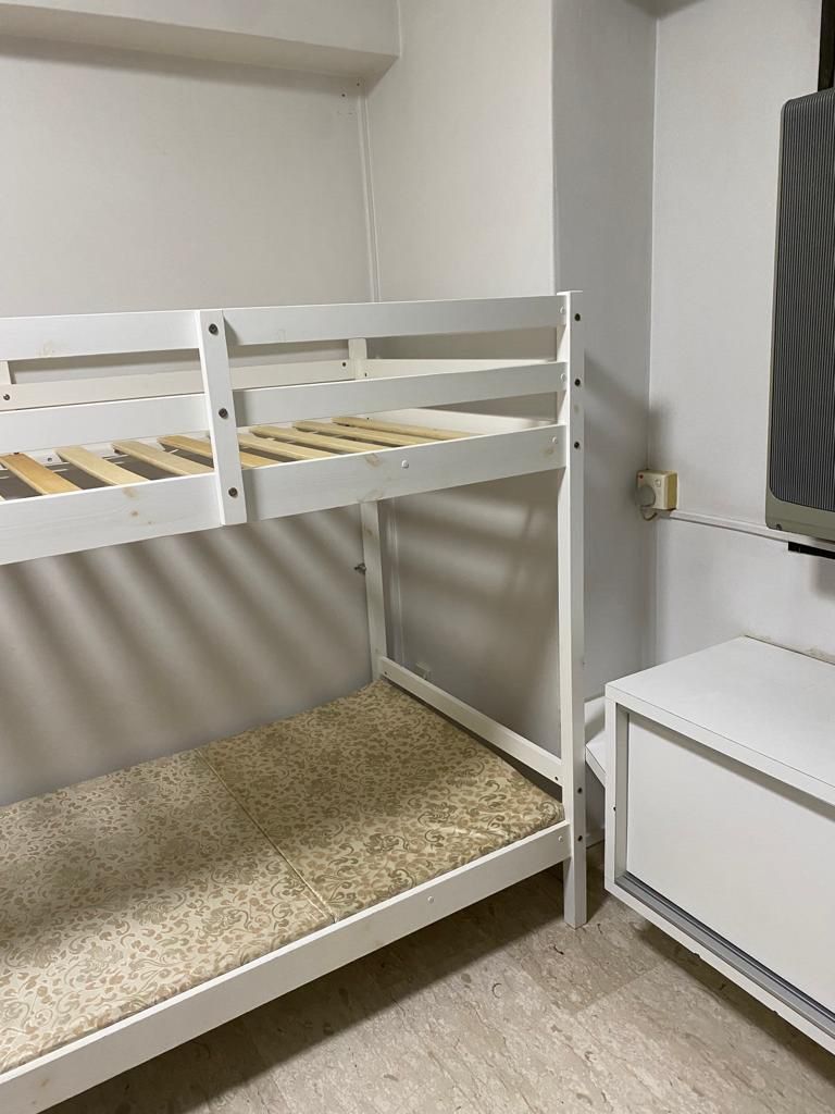 White wood Bunk bed, Furniture & Home Living, Furniture, Bed Frames