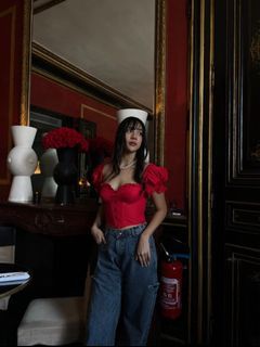 WITH LOVE x Anya Geraldine Lilou Top Size XS-S - RED