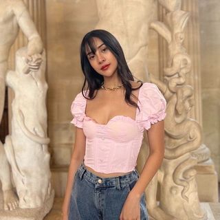 WITH LOVE x Anya Geraldine Lilou Top Size XS-S - BABY PINK