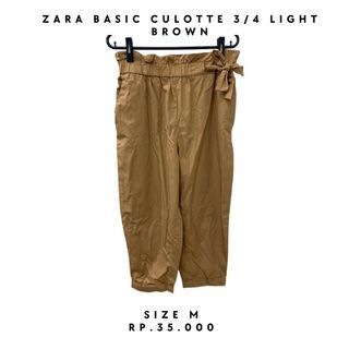 ZARA BASIC 3/4 CULOTTE LIGHT BROWN