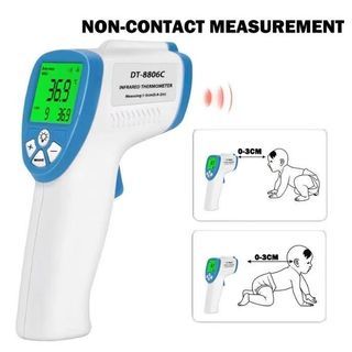 0Non-Contact Infrared Thermometer Forehead Body Temperature with Fever Alarm for Adult and Baby