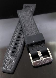 100% NEW SEIKO LEATHER/RUBBER STRAP (Black Color)64215941446275110