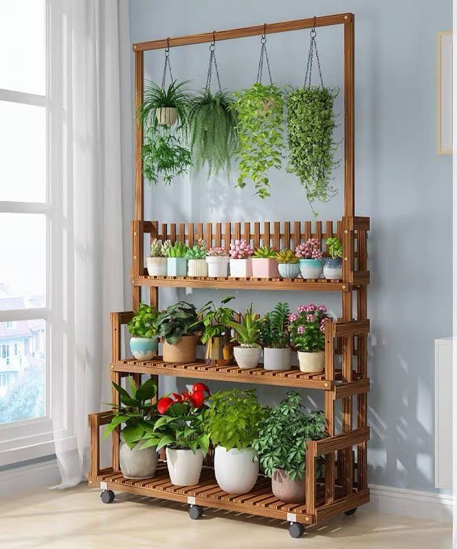 92cm Wooden Plant Rack Plant Stand Wooden Plant Self Flower Rack For ...