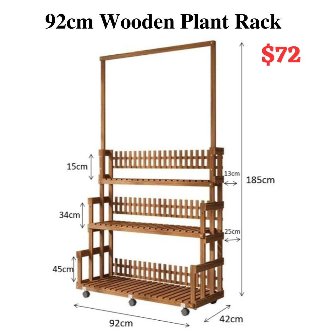 92cm Wooden Plant Rack Plant Stand Wooden Plant Self Flower Rack For ...
