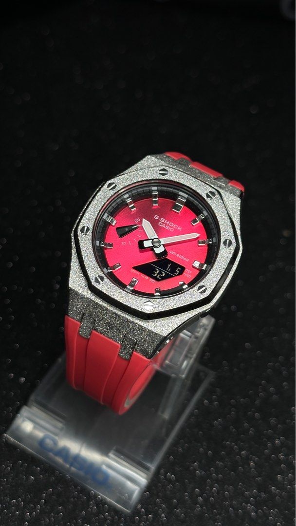 🧰🧰 CasiOak GA-2100 in frosted silver bezel custom glossy index