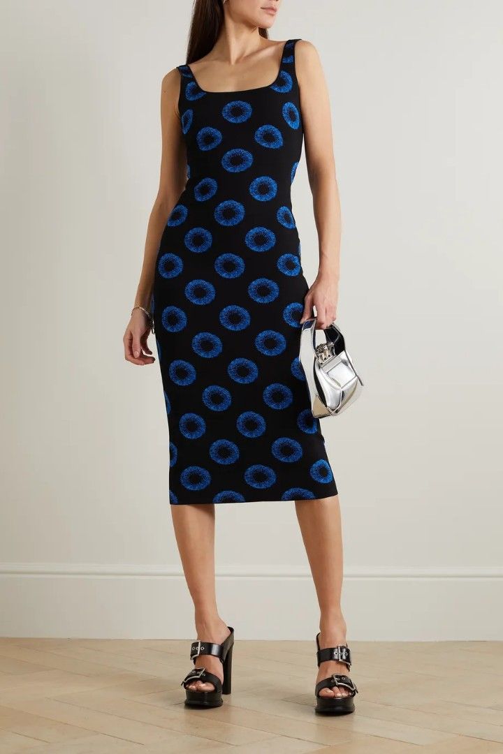Alexander mcqueen jacquard knit dress shop