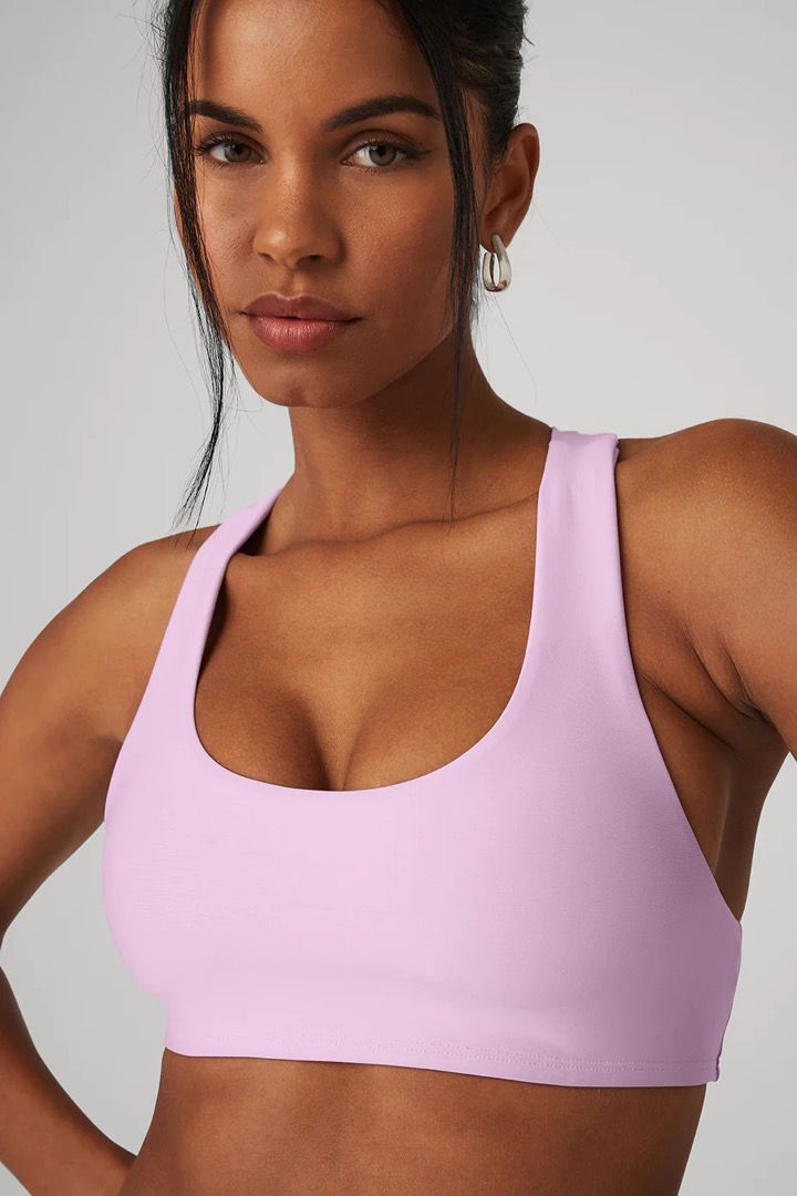 Buy Alo Yoga® Airlift Ribbed Jump Start V-neck Bra - Fluorescent Pink Coral  At 20% Off