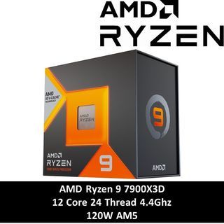 AMD Ryzen 9 7900X3D 12 Core 24 Thread 4.4Ghz 120W AM5 processor