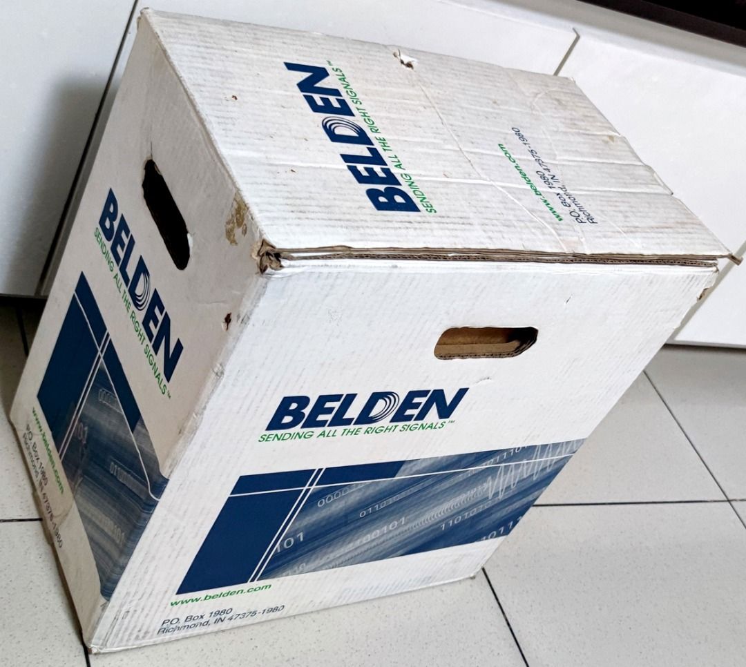 Authentic Belden UTP CAT6 7814A 006 Blue LAN Cable Wire (Per Meter) (Category: Cables & Adaptors) located in Mandaluyong City. Submitted by bazaar_excelsior (Listing ID 1220566032, Image 2). Description: This is a brand new Authentic BELDEN CAT6 LAN Cable that is an unused excess from our last home renovation. These cables are in excellent condition and brand new. I'm selling these per Meter. Let me know the Cable length you require so I can prov