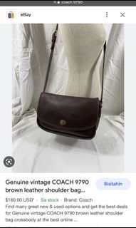Authentic Coach leather vintage sling bag