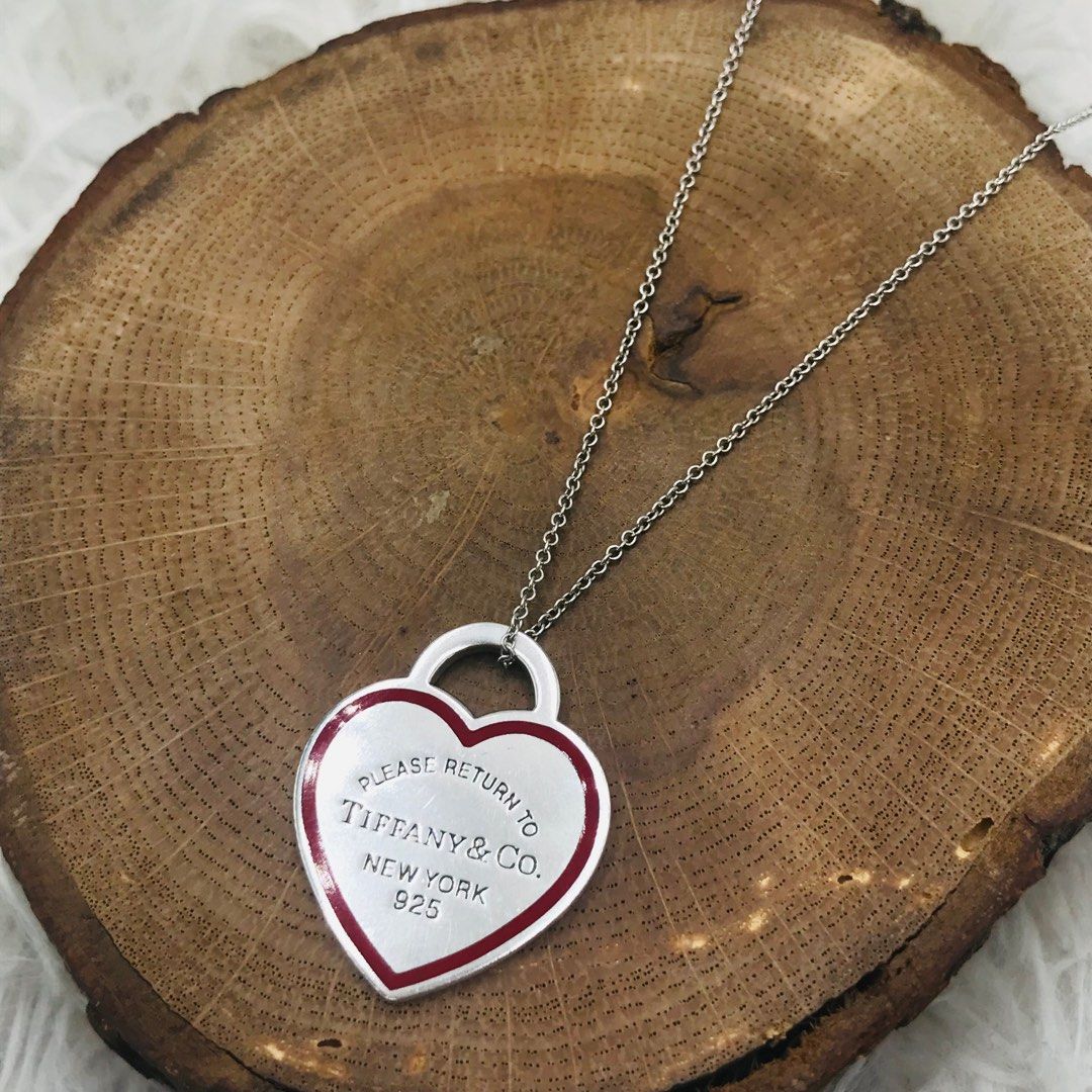 Tiffany heart 2024 necklace red