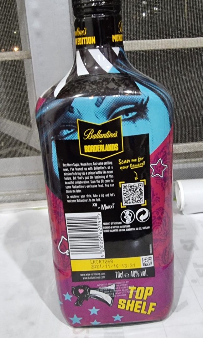 Ballantine's Moxxi's Bar Edition Whiskey bottle (no alcohol
