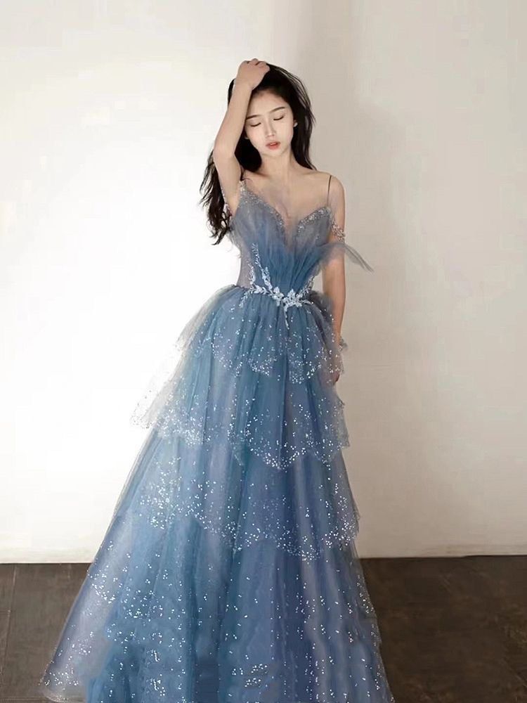 Night blue gown new arrivals