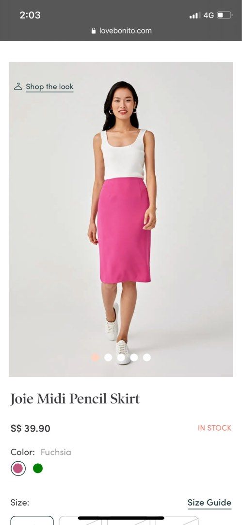 BNWT Love Bonito Joie Midi Pencil Skirt in Fuchsia Pink LB