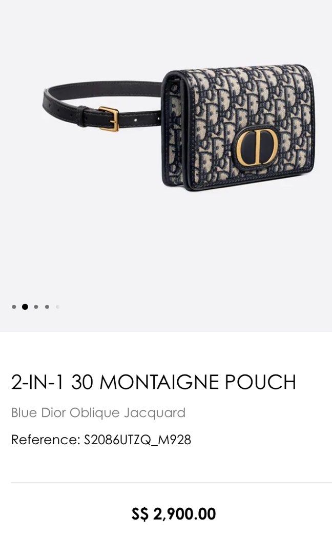 Like New Christian Dior 2-in-1 30 Montaigne Pouch Blue Dior Oblique Jacquard,  Luxury, Bags & Wallets on Carousell