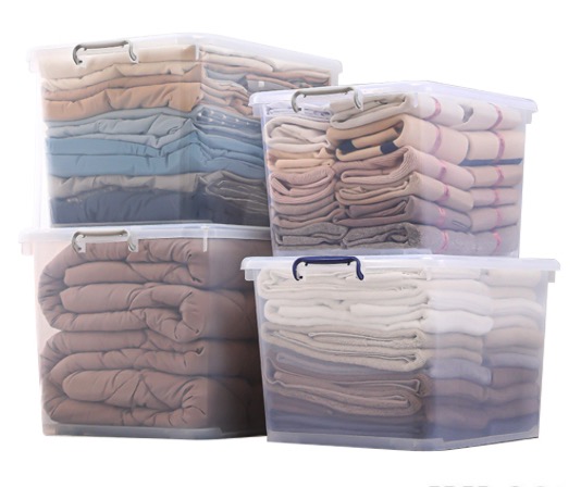BRAND NEW TRANSPARENT STACKABLE STORAGE BOX CONTAINERS WITH WHEELS ...