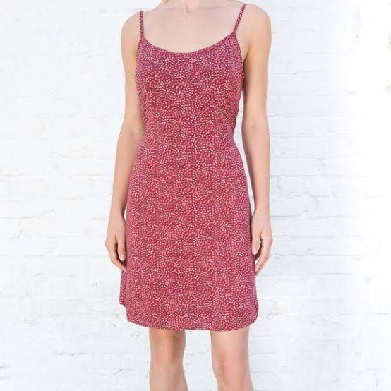 brandy melville red colleen dress Brandy Melville | Dresses | Brandy Melville Colleen Floral Slip Dress Light  Blue Midi Adjustable Tie Back Os