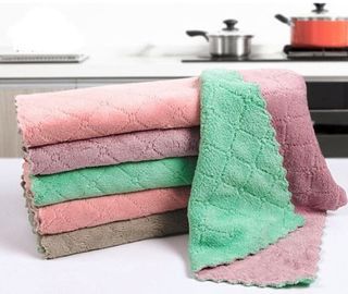 kimteny 12 Pack Kitchen Cloth Dish Towels, Premium Dishcloths, Super  Absorbent Coral Velvet Dishtowels, Nonstick Oil Washable Fast Drying  (Pink-Grey)