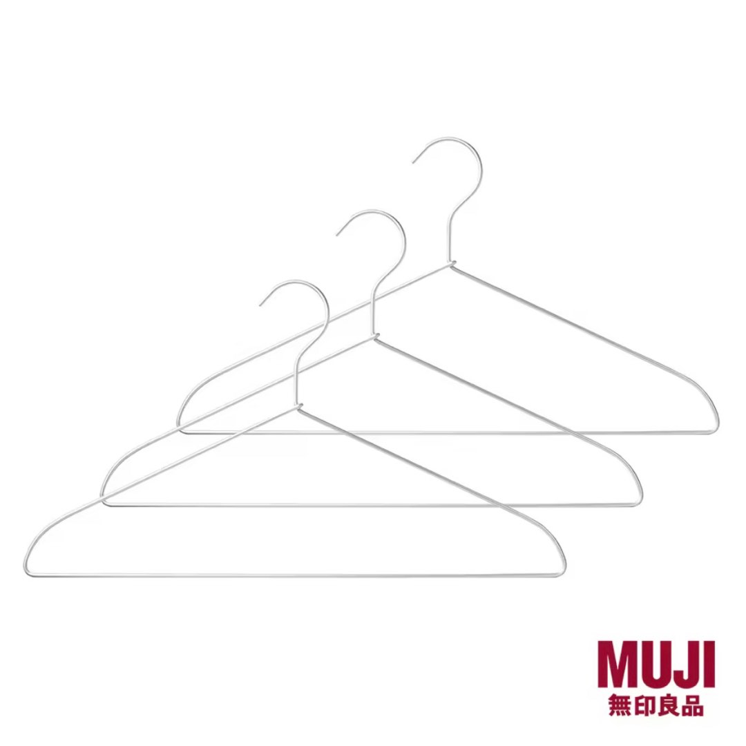 [Bundle Set] MUJI Aluminum Clothes Hanger 40cm, Furniture & Home Living