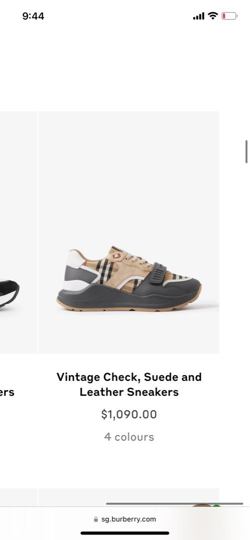 Burberry Vintage Check Suede and Leather Sneakers Luxury