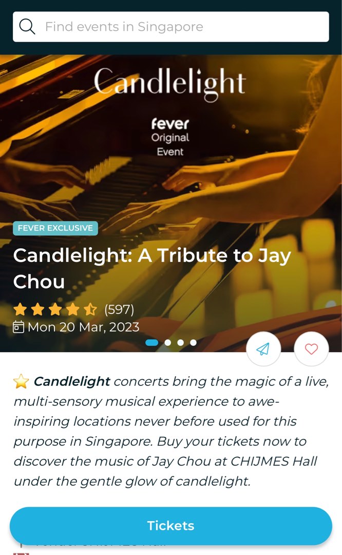 Candlelight Concert A Tribute to Jay Chou, Tickets & Vouchers, Event Tickets on Carousell