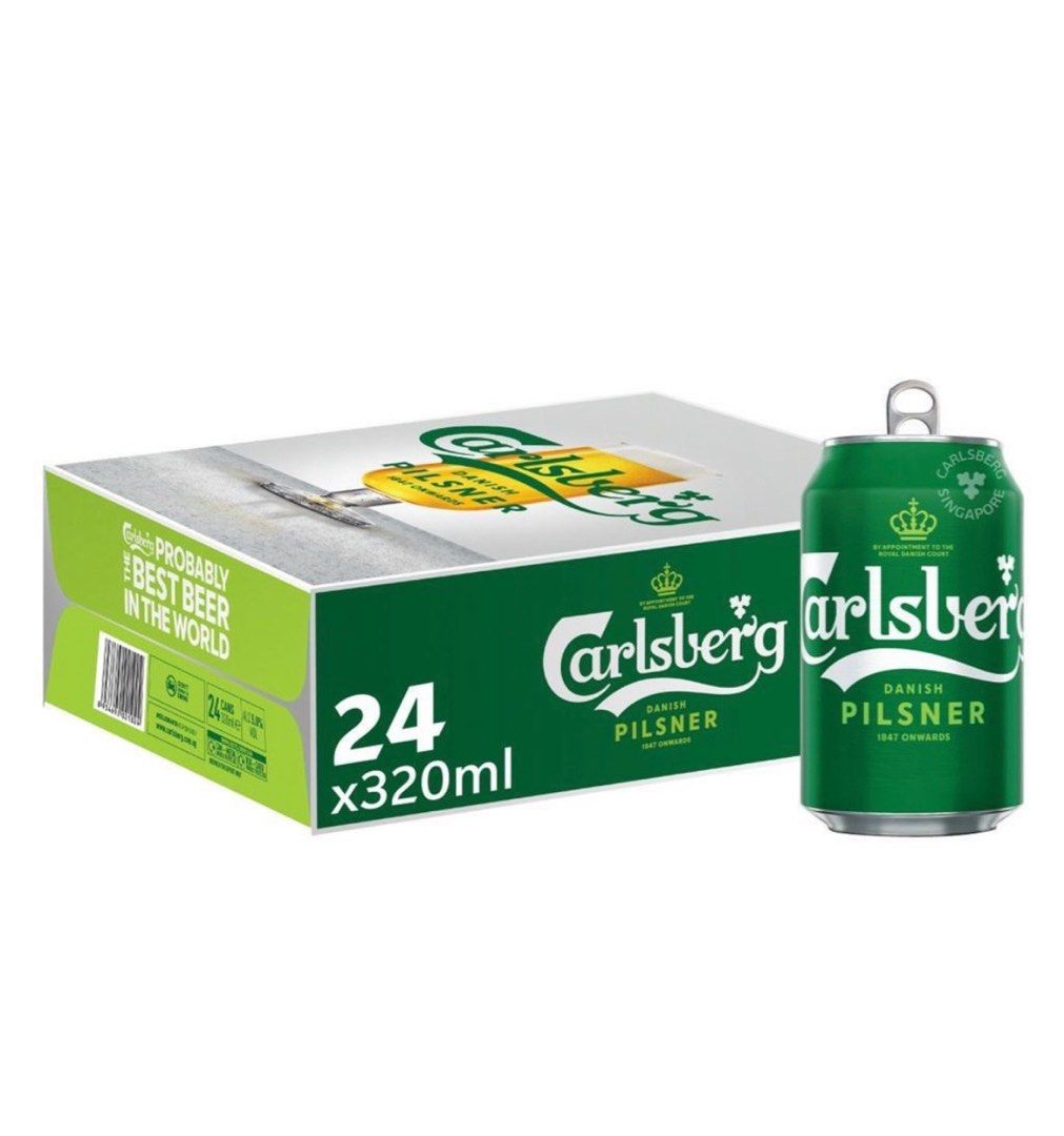 Carlsberg Danish Pilsner Beer 320ml x 24s, Food & Drinks, Alcoholic