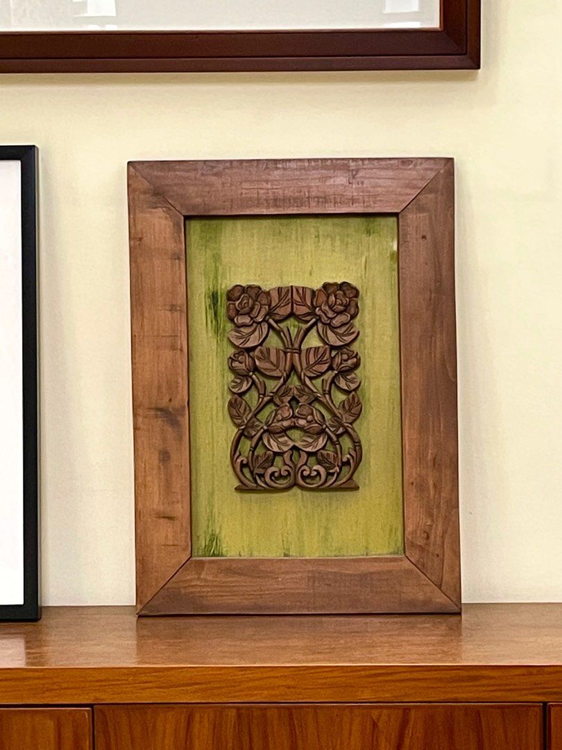 Carved Wood Framed Artwork (Category: Wall Decor) located in Quezon City. Submitted by hoardroom (Listing ID 1220526756, Image 3). Description: Size: 17w x 24h inches Made of real Hardwood (heavy).