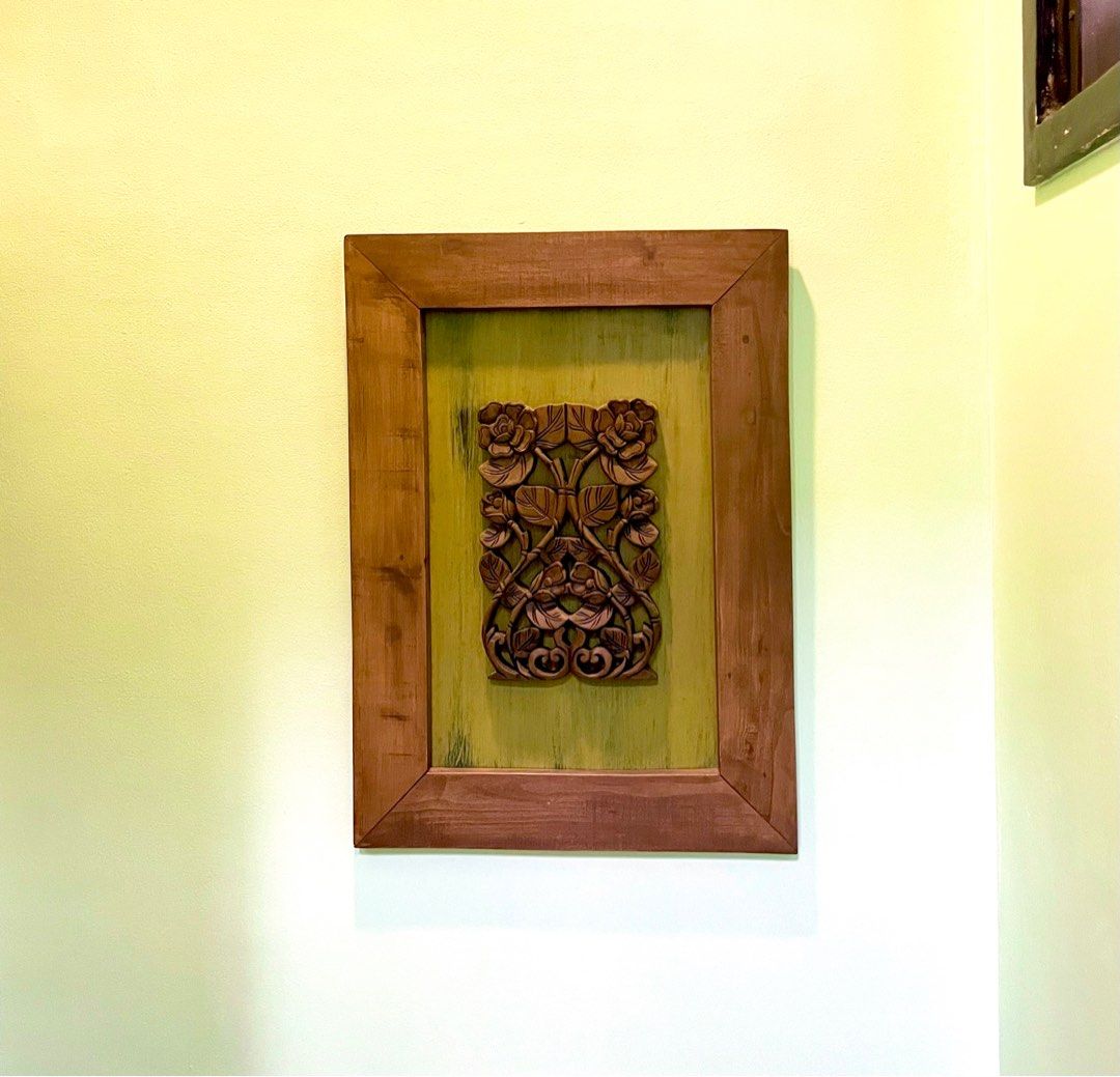 Carved Wood Framed Artwork (Category: Wall Decor) located in Quezon City. Submitted by hoardroom (Listing ID 1220526756, Image 2). Description: Size: 17w x 24h inches Made of real Hardwood (heavy).
