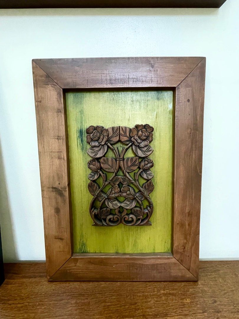 Carved Wood Framed Artwork (Category: Wall Decor) located in Quezon City. Submitted by hoardroom (Listing ID 1220526756, Image 1). Description: Size: 17w x 24h inches Made of real Hardwood (heavy).