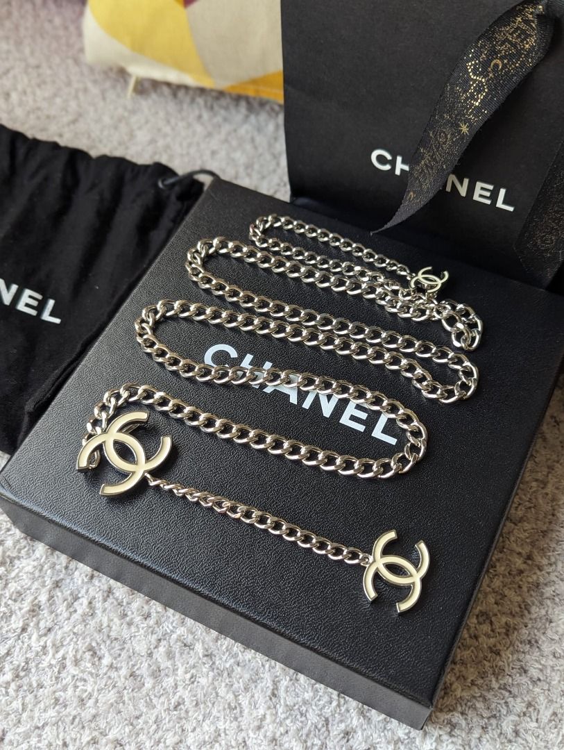 Chanel Enamel CC Chain-Link Belt - Gold Belts, Accessories