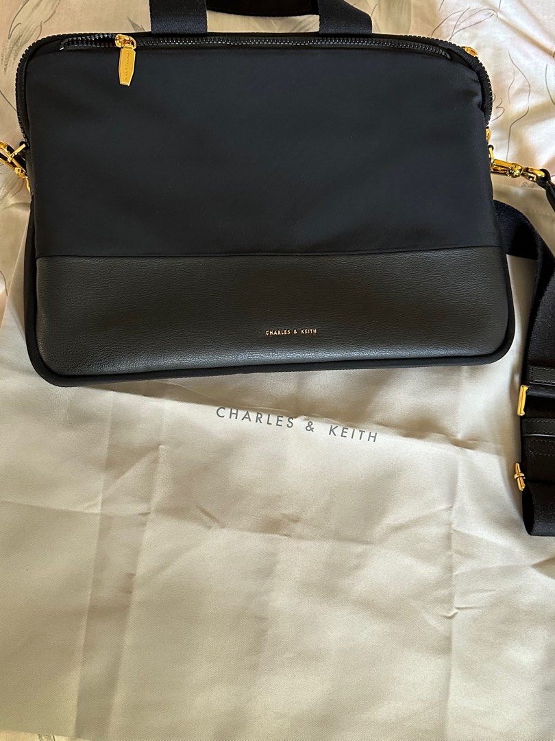 Charles & Keith Laptop Bag with gold hardware on Carousell