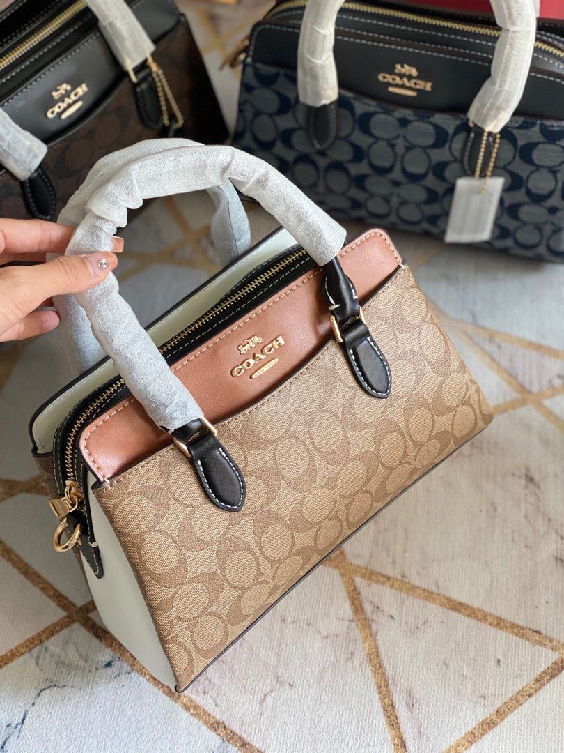 Coach Darcie Carryall Handle Crossbody Bag in Signature Canvas Khaki ...