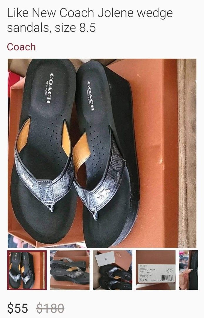 Coach jolene best sale wedge flip flops