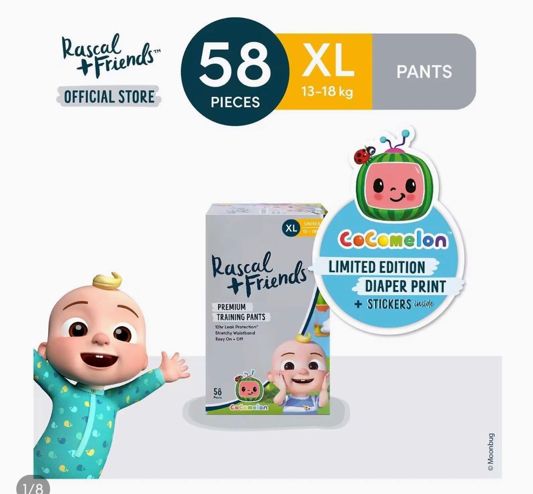 Coc Rascal Coco melon Rascal and friends XL pants CASE, Babies & Kids, Bathing ...