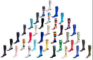 Compression Socks (1 pair) by A-Swift -  Fun, Unisex - Best For Athletic Sports, Crossfit, Flight Travel - Suits Nurses, Maternity Pregnancy - Below Knee High