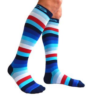 Compression Socks (1 pair) by Cool Sox -  Fun, Unisex - Best For Athletic Sports, Crossfit, Flight Travel - Suits Nurses, Maternity Pregnancy - Below Knee High