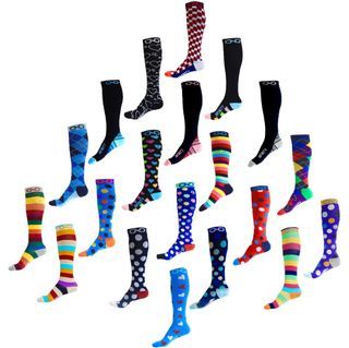 Compression Socks (1 pair) by INFINITY - Fun, Unisex - Best For Athletic Sports, Crossfit, Flight Travel - Suits Nurses, Maternity Pregnancy - Below Knee High