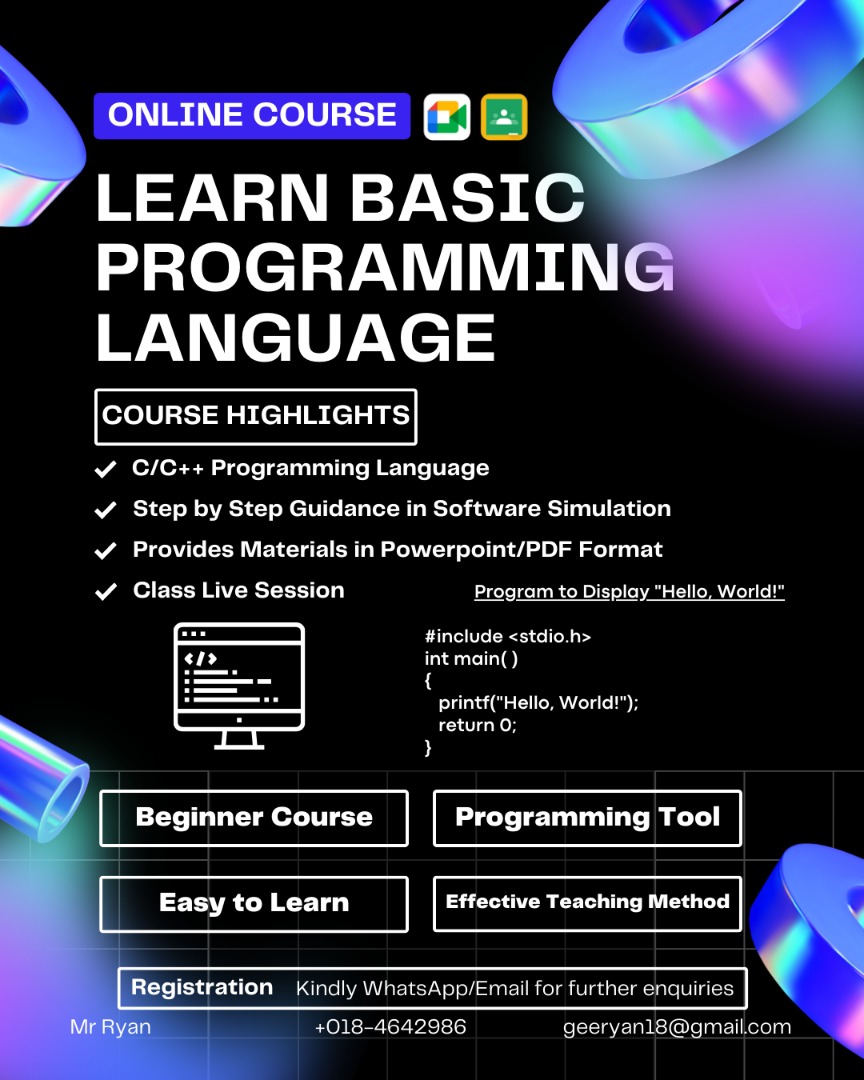 [COMPUTER SCIENCE] BASIC PROGRAMMING LANGUAGE C/C++, Services, Tuition ...