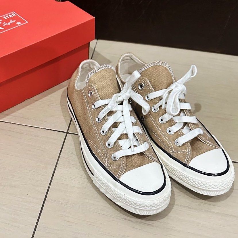 Tan converse sales low tops