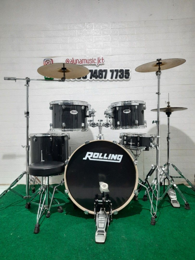 Drum set rolling JB mounting lengkap, Musik & Media, Alat di Carousell