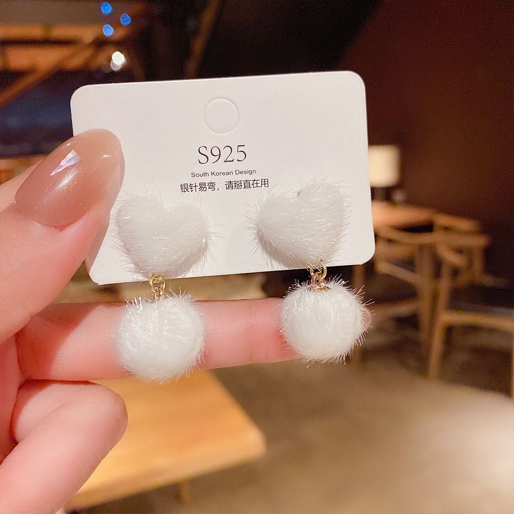 Fluffy on sale heart earrings